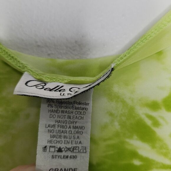 Vintage y2k lime green tie dye wrap fairy v neck Sleeveless blouse size large - Picture 3 of 5